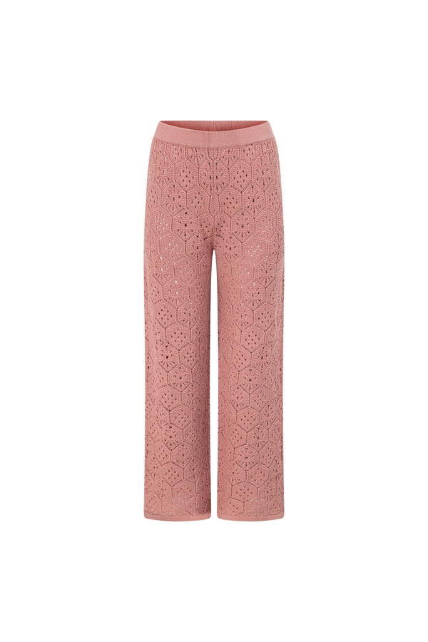 Blush Pink Crochet Knit Umiko Pants