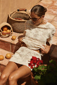 Beige Crochet Lace Mini Rosiah Skirt