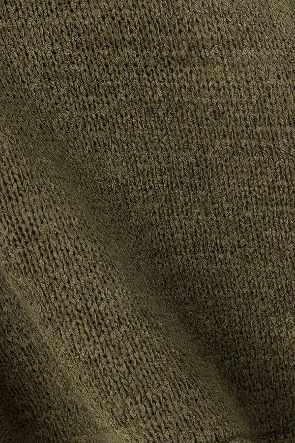 Olive Green Knit Boxy Longline Louka Top