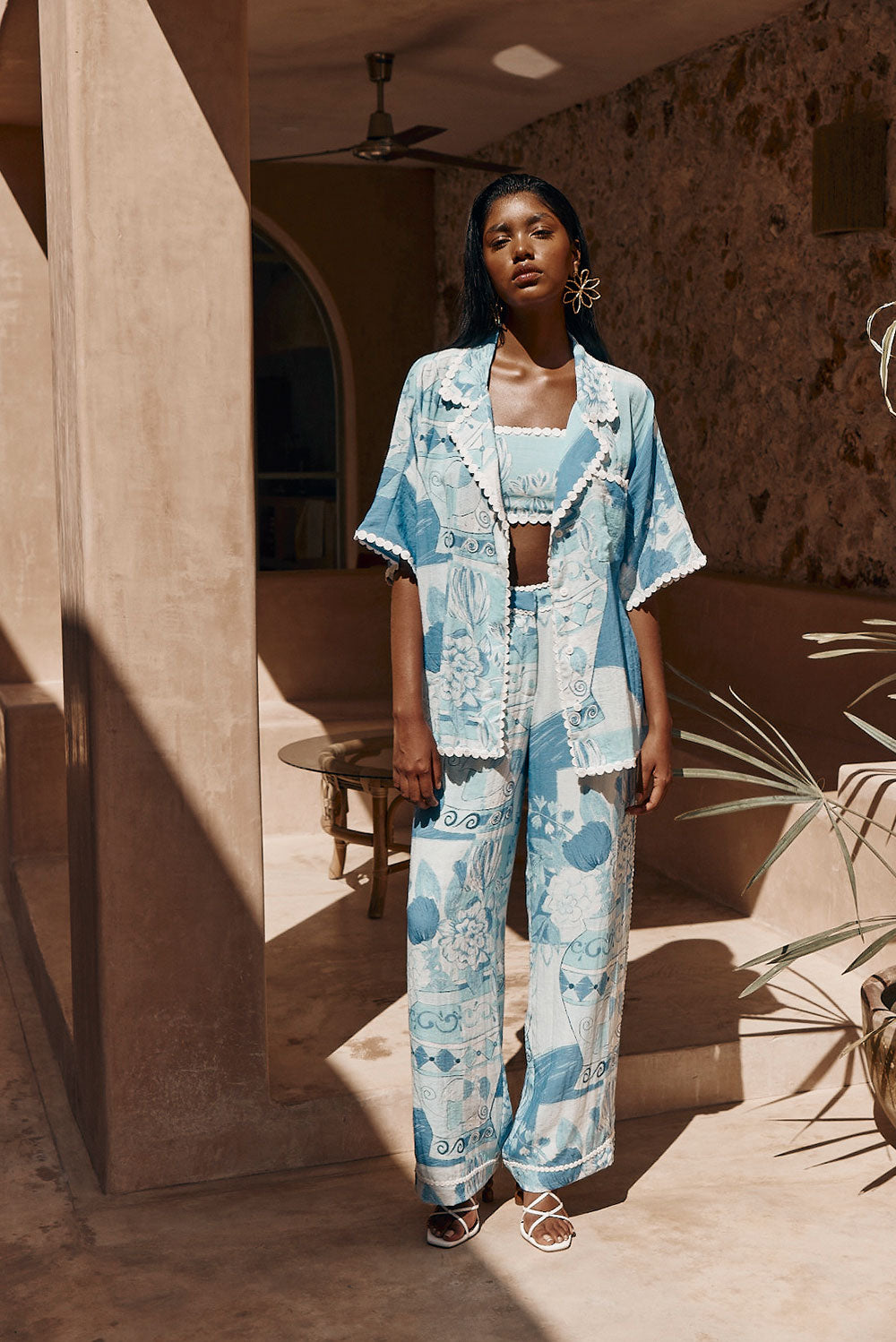 Vaso Blu Ric Rac Detail Kelia Crop Top