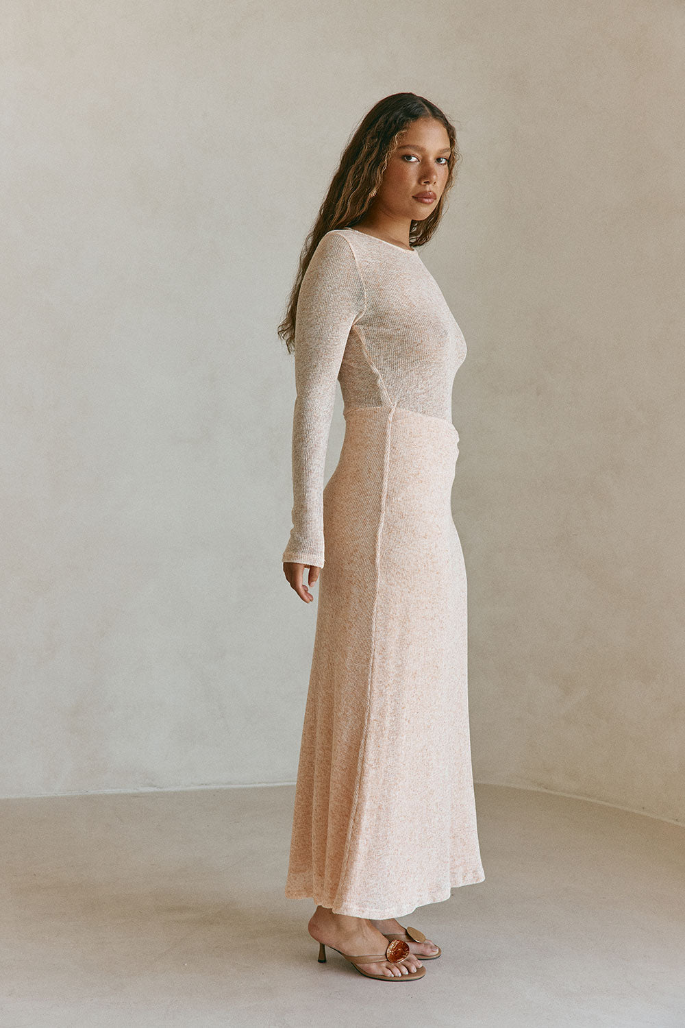 Pink Long Sleeve Maxi Annika Dress