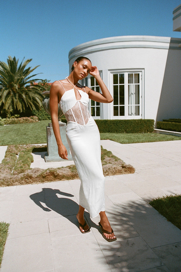 SAMPLE-Teyah Midi Dress - White