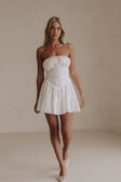 White Strapless Front Tie Mini Mairi Dress