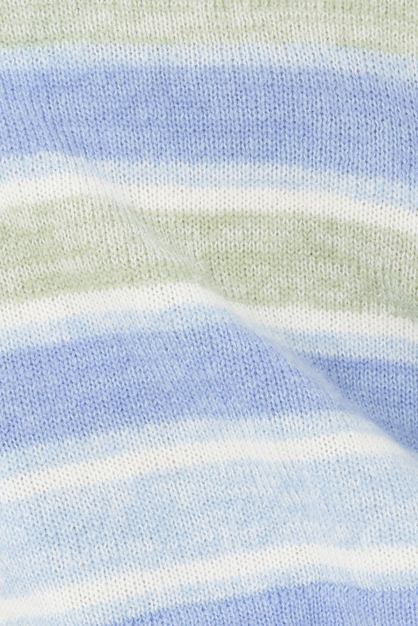 Blue and White Stripe Knit Wrap Nell Top