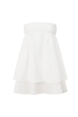 White Strapless Layered Ruched Rocio Dress