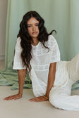 Cream Crochet Relaxed Short Sleeve Nixie Top