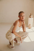 Carolina Knitted Thin Strap Top - Cream