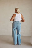 Blue Denim Tie Pocket Cargo Jaicee Pants