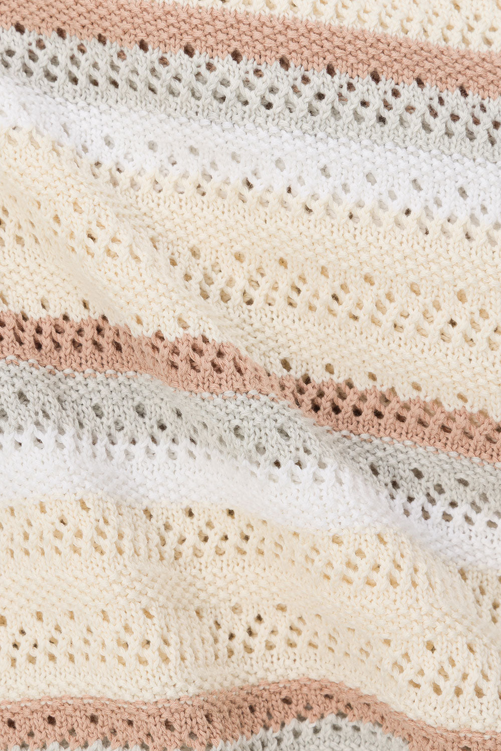 Cream Stripe Knit Long Sleeve Mini Veya Dress