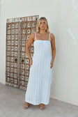 White Crochet Knit Strappy Maxi Trieste Dress