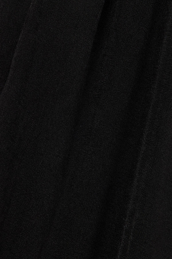 Black Button Slit Maxi Indi Skirt