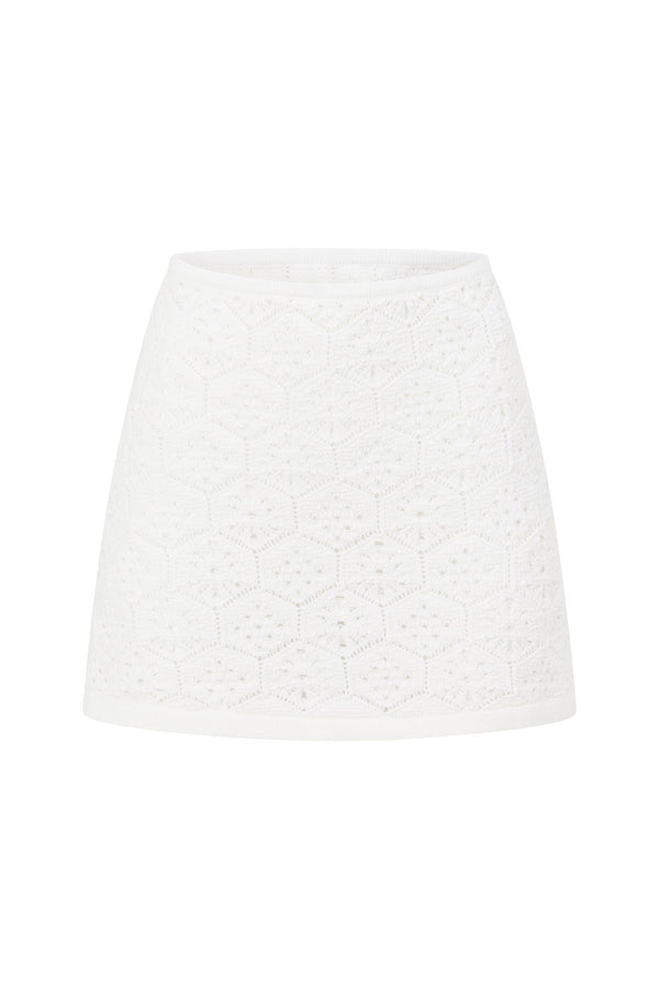 Soleil Knit Mini Skirt - White