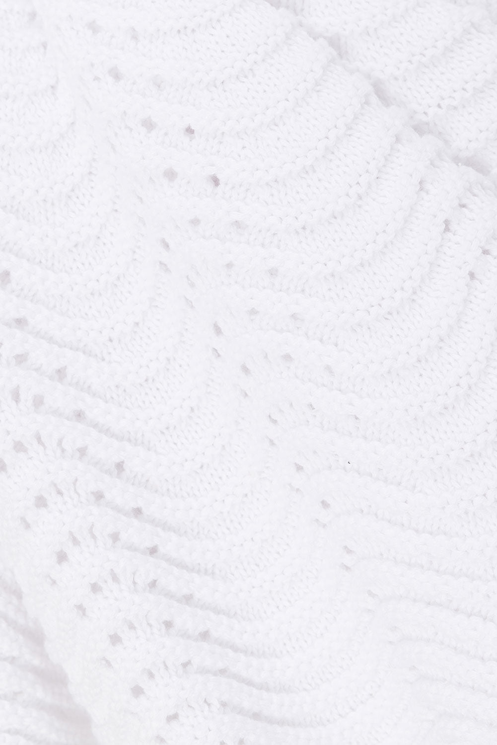 White Wave Knit Drawstring Mini Leah Skirt