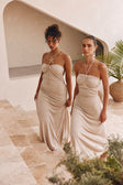 Beige Backless Halter Neck Naisha Dress