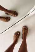 Tan Vegan Leather Cross Over Scarlett Sandals