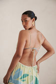Backless Cutout Maxi Lotte Dress - Blue Green White