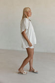 White Short Sleeve Frill Ciri Blouse