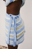 Blue Stripe Knit Mini Wrap Nell Skirt