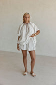 White Elastic Drawstring Frill Ciri Shorts