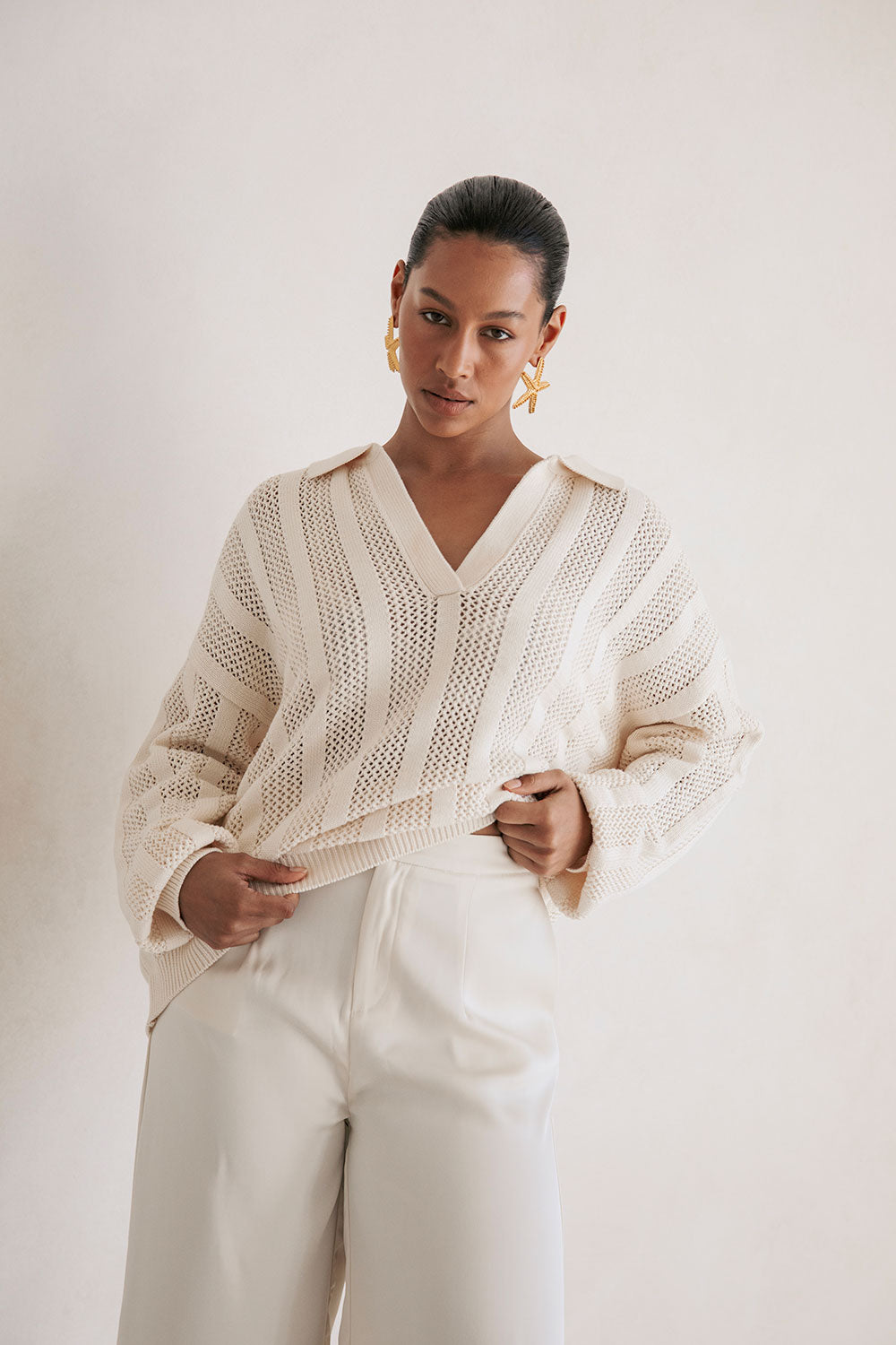 Camino Knit Sweater - Beige
