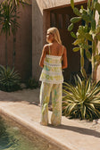 Green Fiore Festivio Print Wide Leg Orion Trouser Pants
