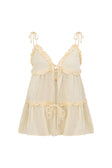 Cream Ruffle Strappy Tie Cantrell Top
