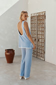 Baby Blue Woven Scoop Back Paxton Jumpsuit