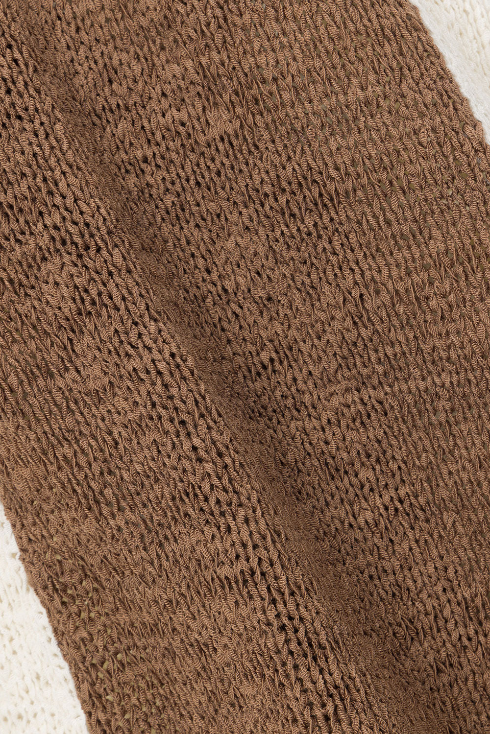 Mira Two Toned V Neckline Knit Top - Brown, White