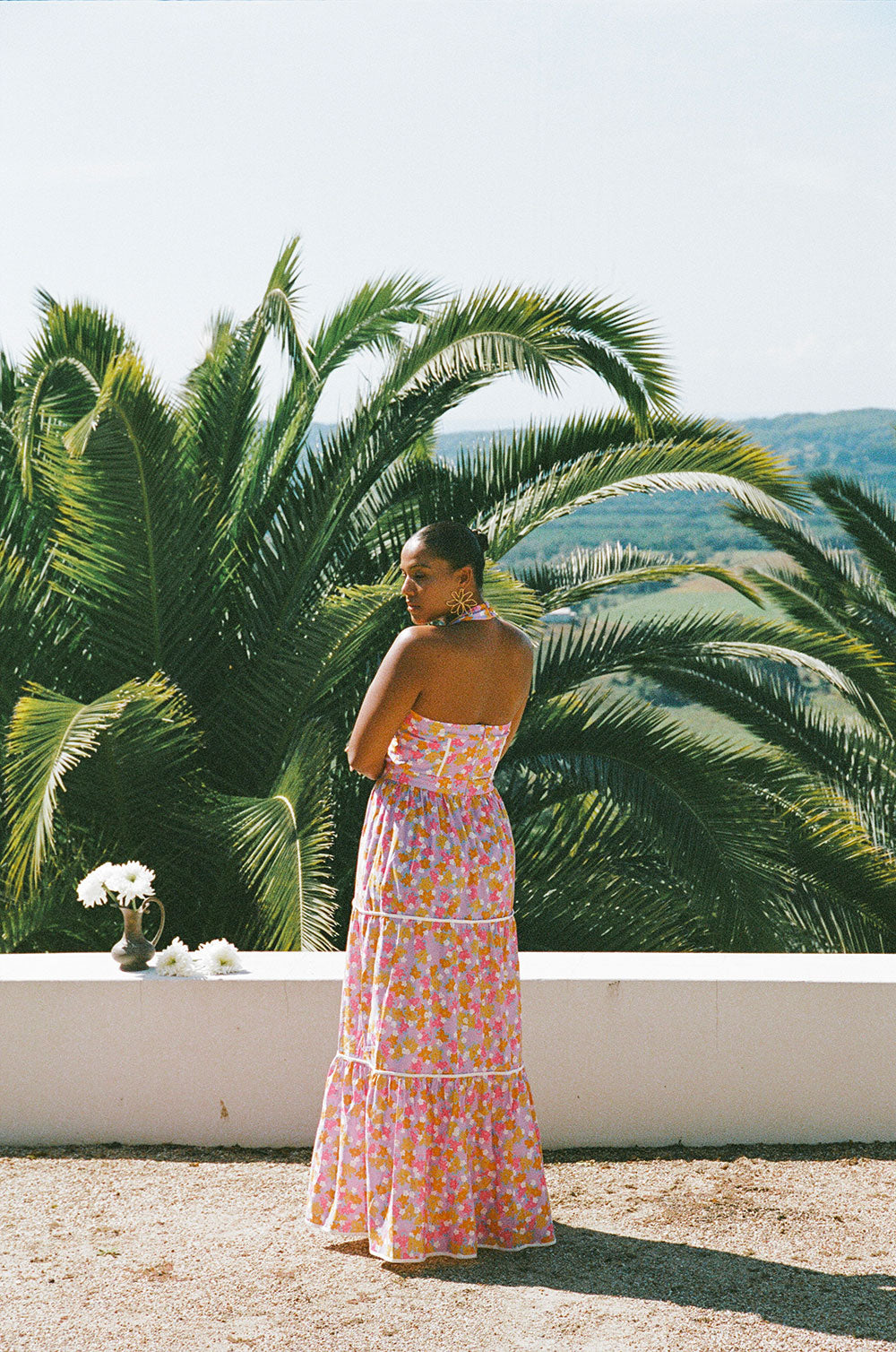 True Halterneck Maxi Dress -  Dulcie Daisy Purple Orange Pink Floral