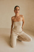 Tan Knit High Waist Soha Pants