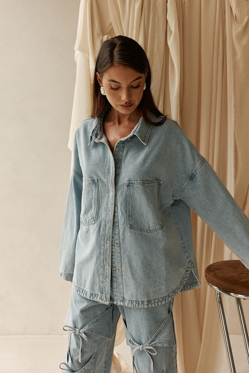 Poet Denim Jacket  - Light Blue
