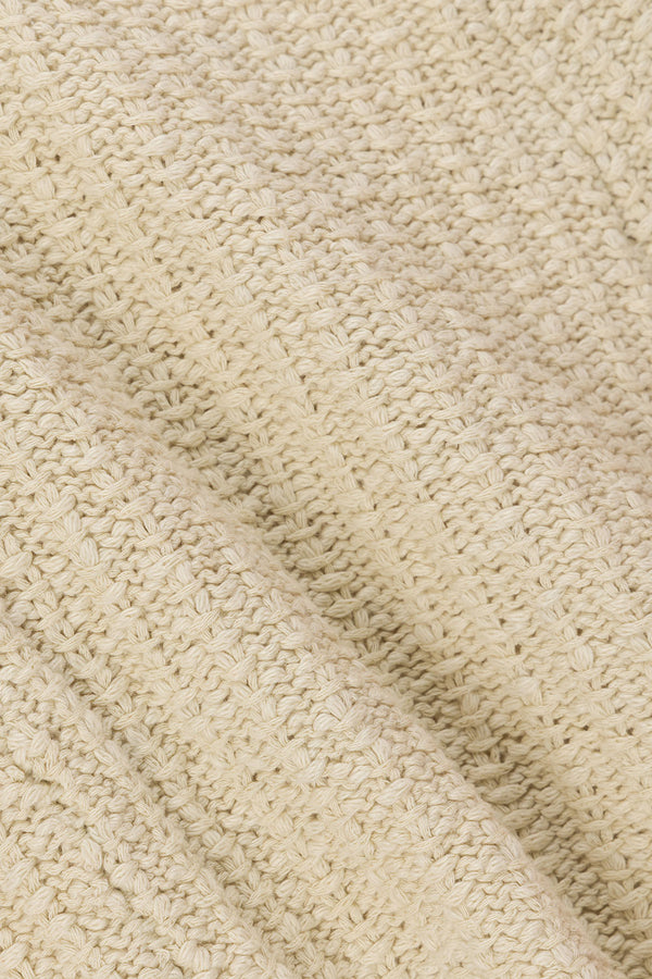 Beige Woven Knit Elastic Trisha Shorts