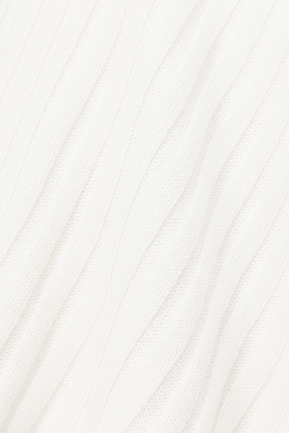 White Ribbed Knit One Shoulder Asymmetric Audri Top