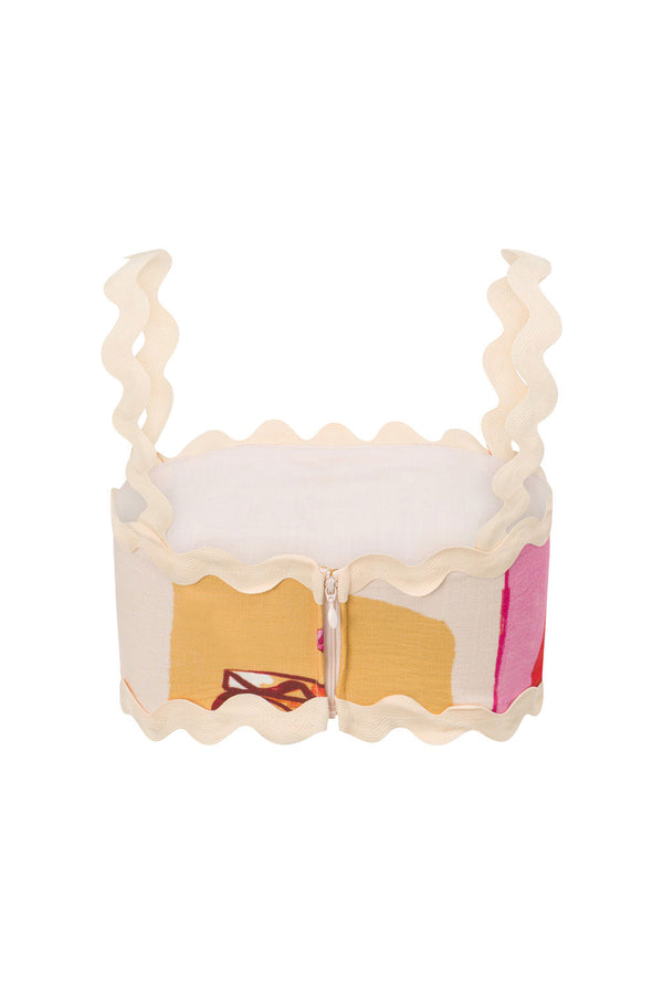 Peach Theotokos Ric Rac Detail Kelia Crop Top