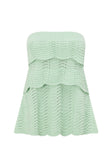 Mint Green Crochet Knit Strapless Panel Kama Top