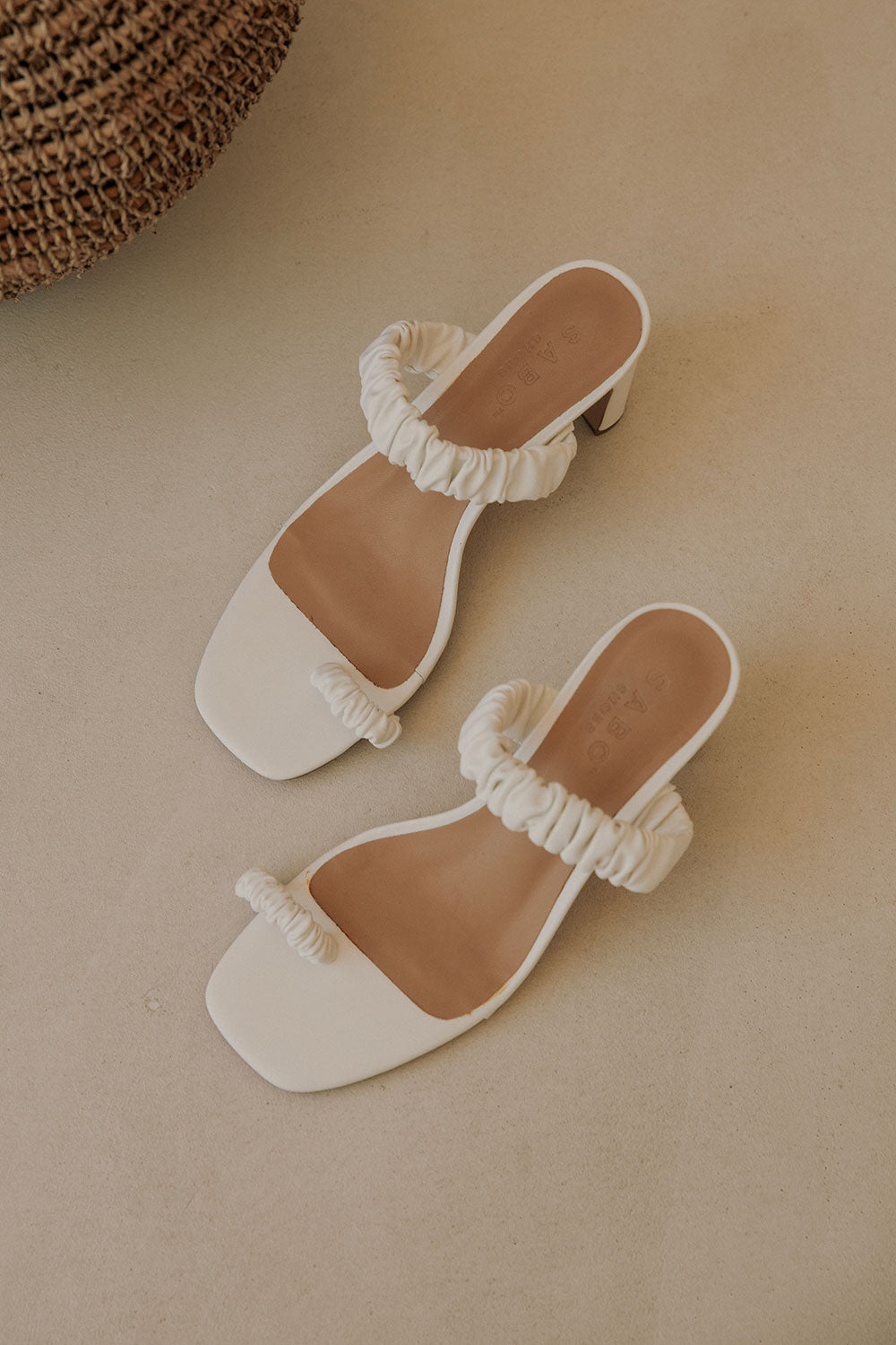Catalina Block Mules / Heels - White