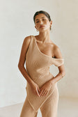 Tan Knit Off Shoulder Sienna Top