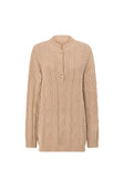 Tan Knit Long Sleeve Collar Mini Kaylan Dress
