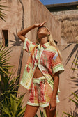 El Jardin Print Belted Estella Shorts