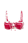 Red Voyage Print Strappy Nisi Balconette Bikini Top