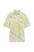Green Fiore Festivo Print Button Up Aquila Shirt