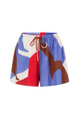 Valley Red Print Elastic Drawstring Vian Shorts