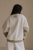 Arlon Oversized Vintager Sweater - Fleece, Green, Grey, White