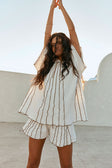 White Short Sleeve Frill Ciri Blouse
