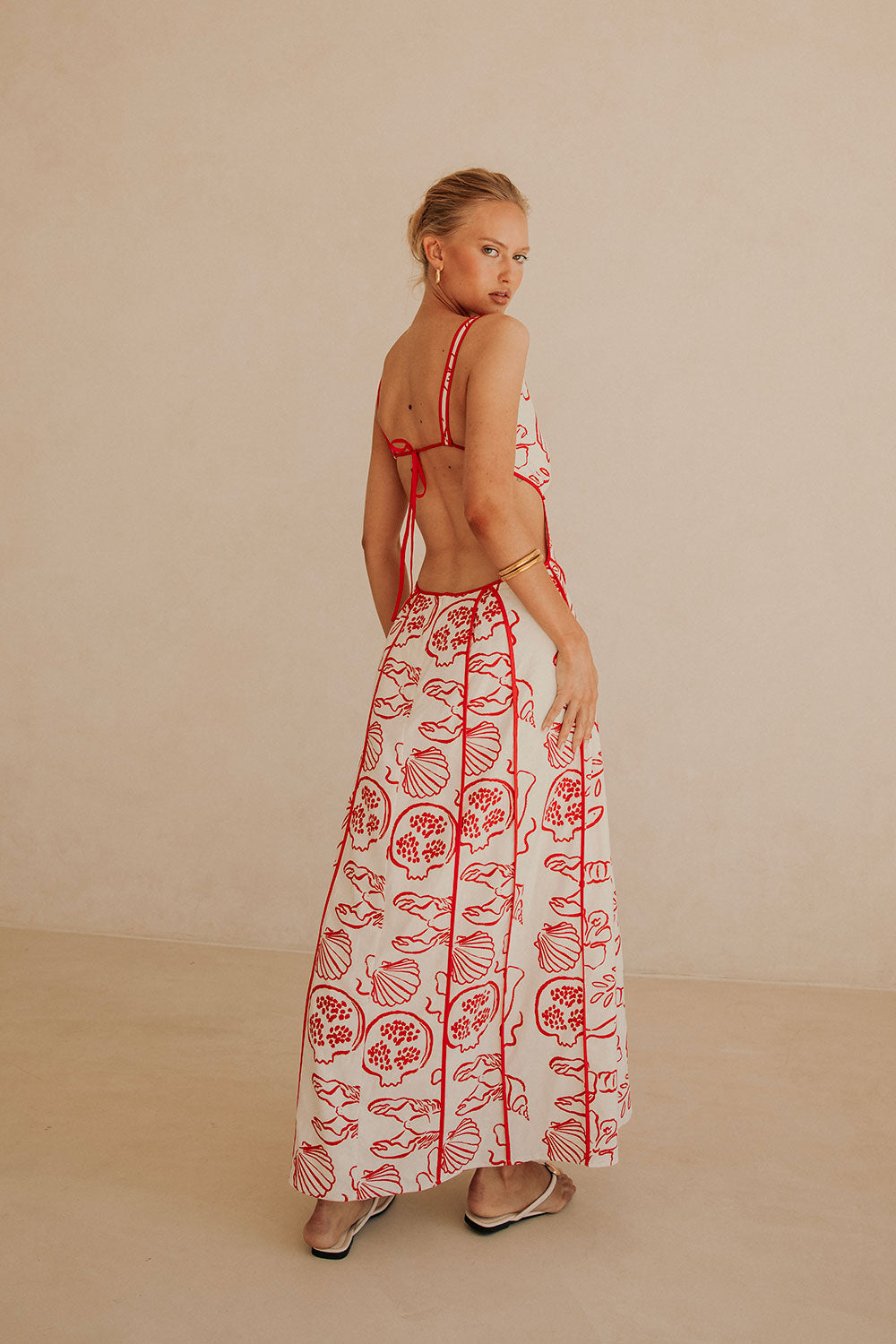 SAMPLE-Eliska Dress - Shoreline Red