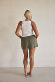 Khaki Green Pocket Mini Deluca Skirt