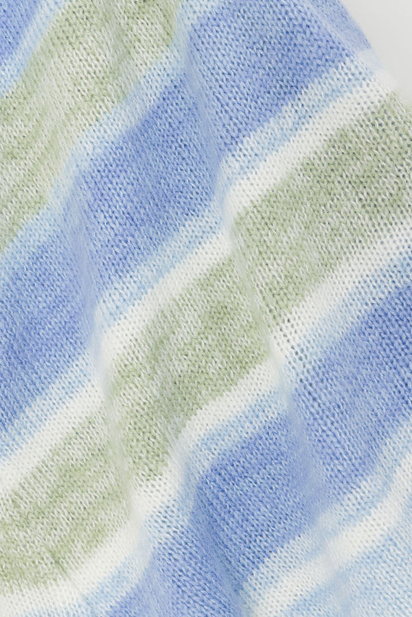 Blue Stripe Knit Mini Wrap Nell Skirt