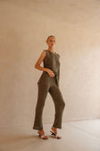 Olive Green Drawstring Louka Pants