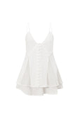 White Plunge Strappy Mini Kira Dress