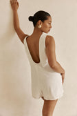 White Cotton Boxy Brita Playsuit